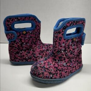 Bogs Boots Snow Rain Waterproof Insulated Pull On Floral Baby Infant Size 6